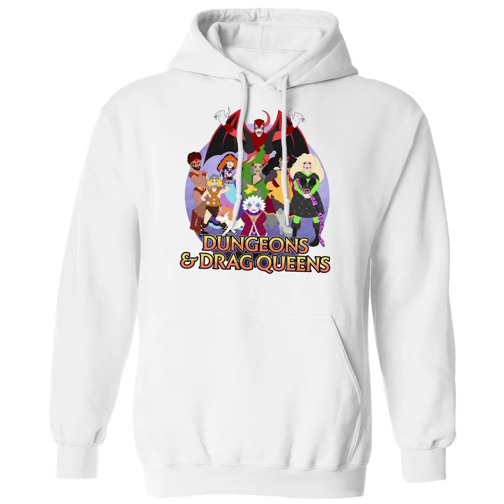 Dungeons n Drag Queens Cartoon Classic Unisex Hoodie - White - 11
