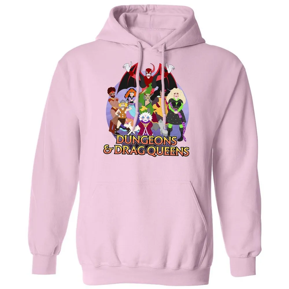 Dungeons n Drag Queens Cartoon Classic Unisex Hoodie - Light Pink - 3