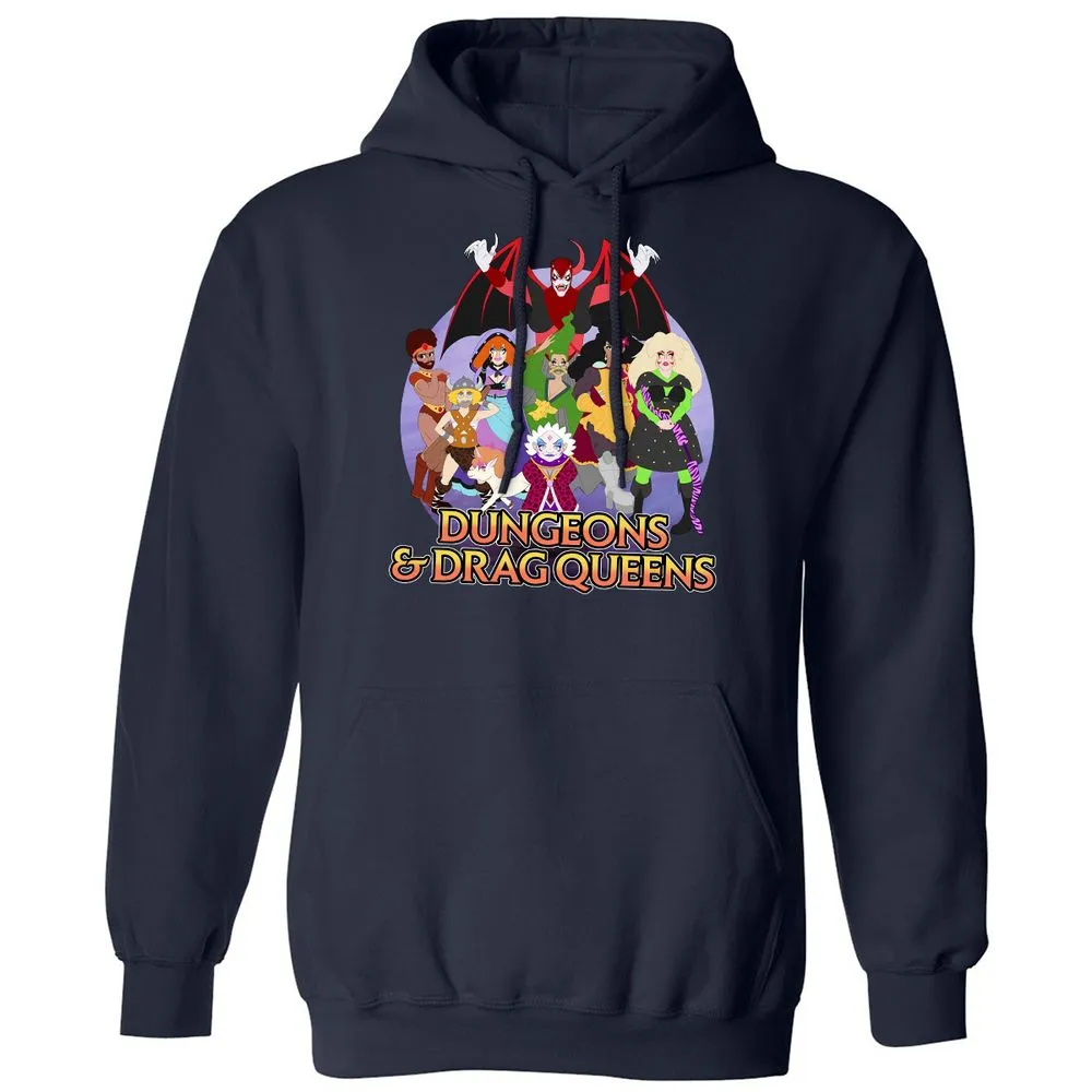 Dungeons n Drag Queens Cartoon Classic Unisex Hoodie - Navy - 2