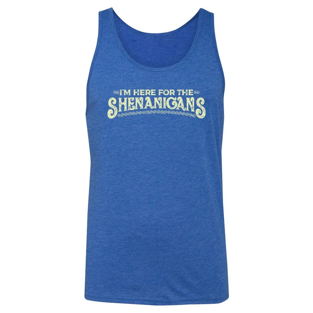 Here For The Shenanigans Unisex Jersey Tank - True Royal Triblend - 12