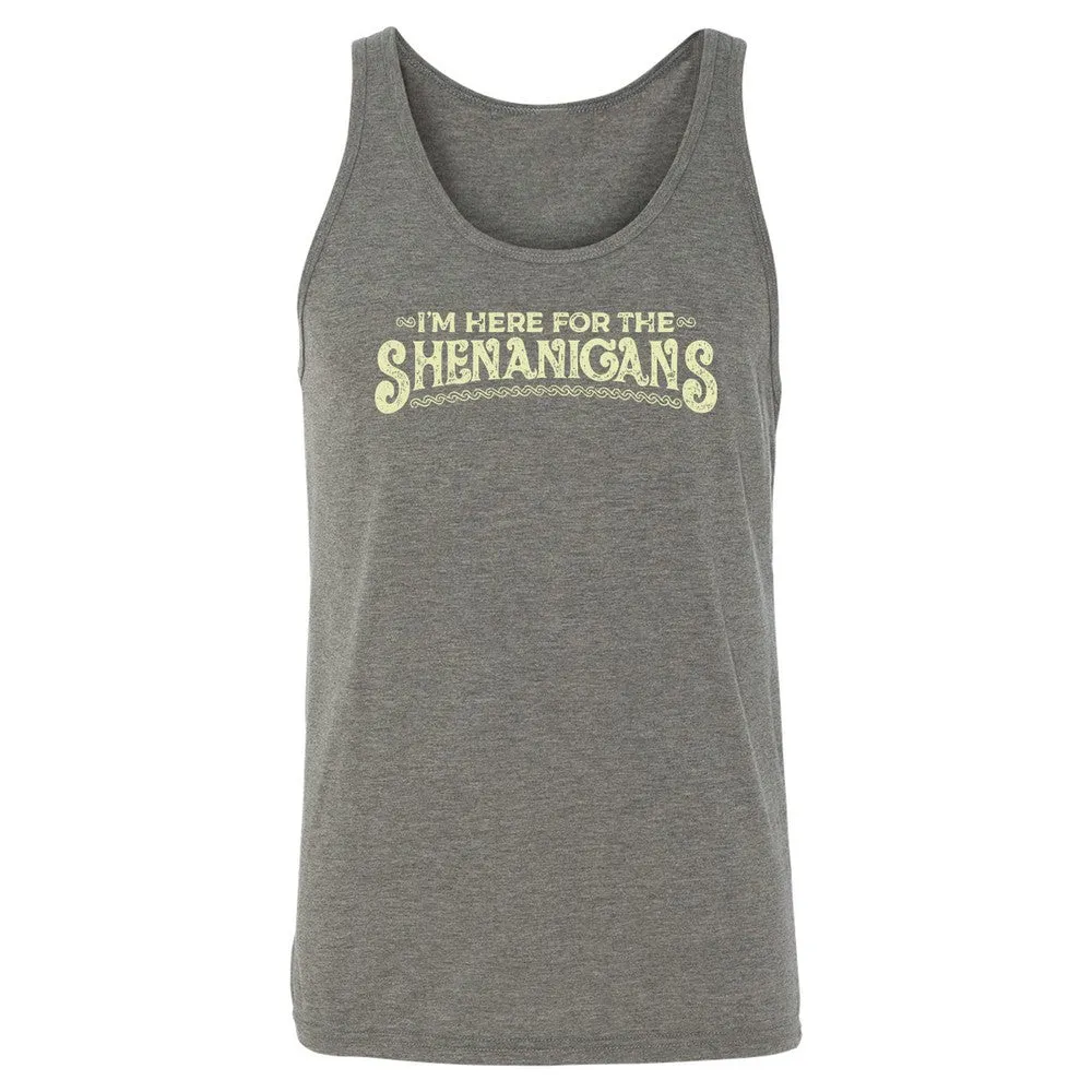 Here For The Shenanigans Unisex Jersey Tank - Grey Triblend - 8