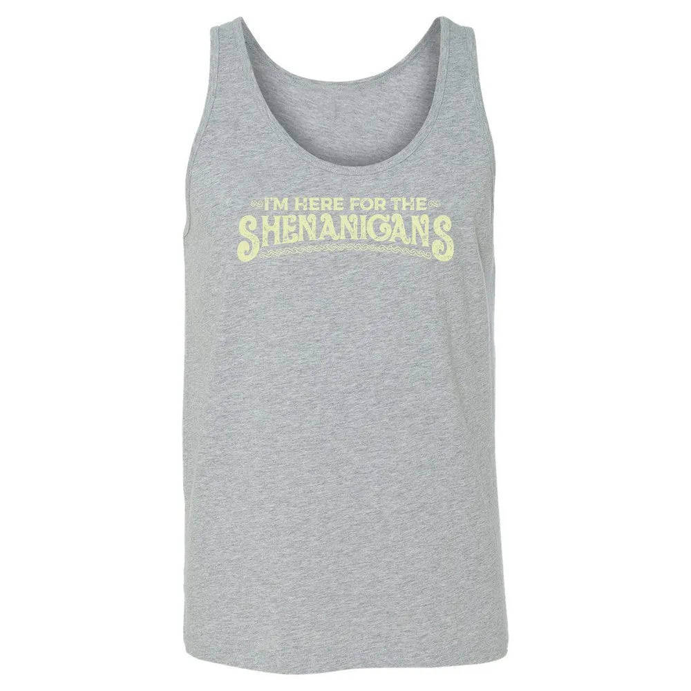 Here For The Shenanigans Unisex Jersey Tank - Athletic Heather - 4