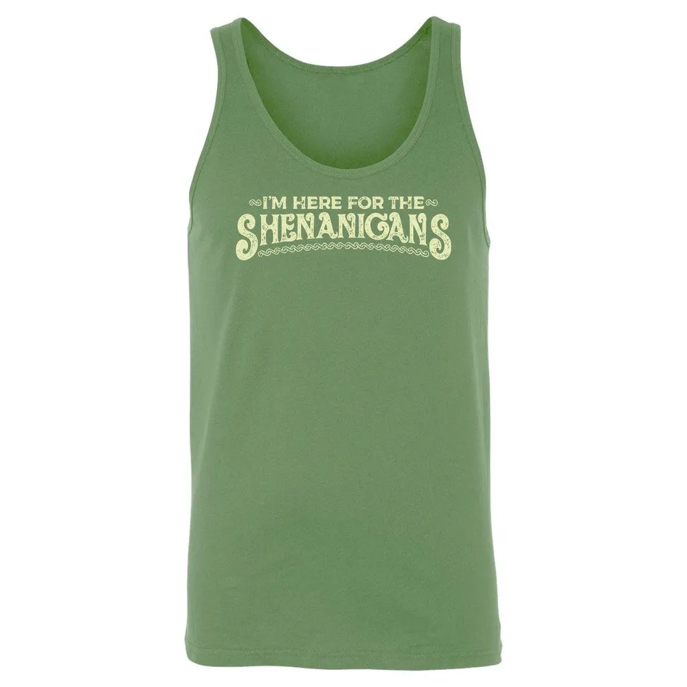 Here For The Shenanigans Unisex Jersey Tank - Leaf - 10