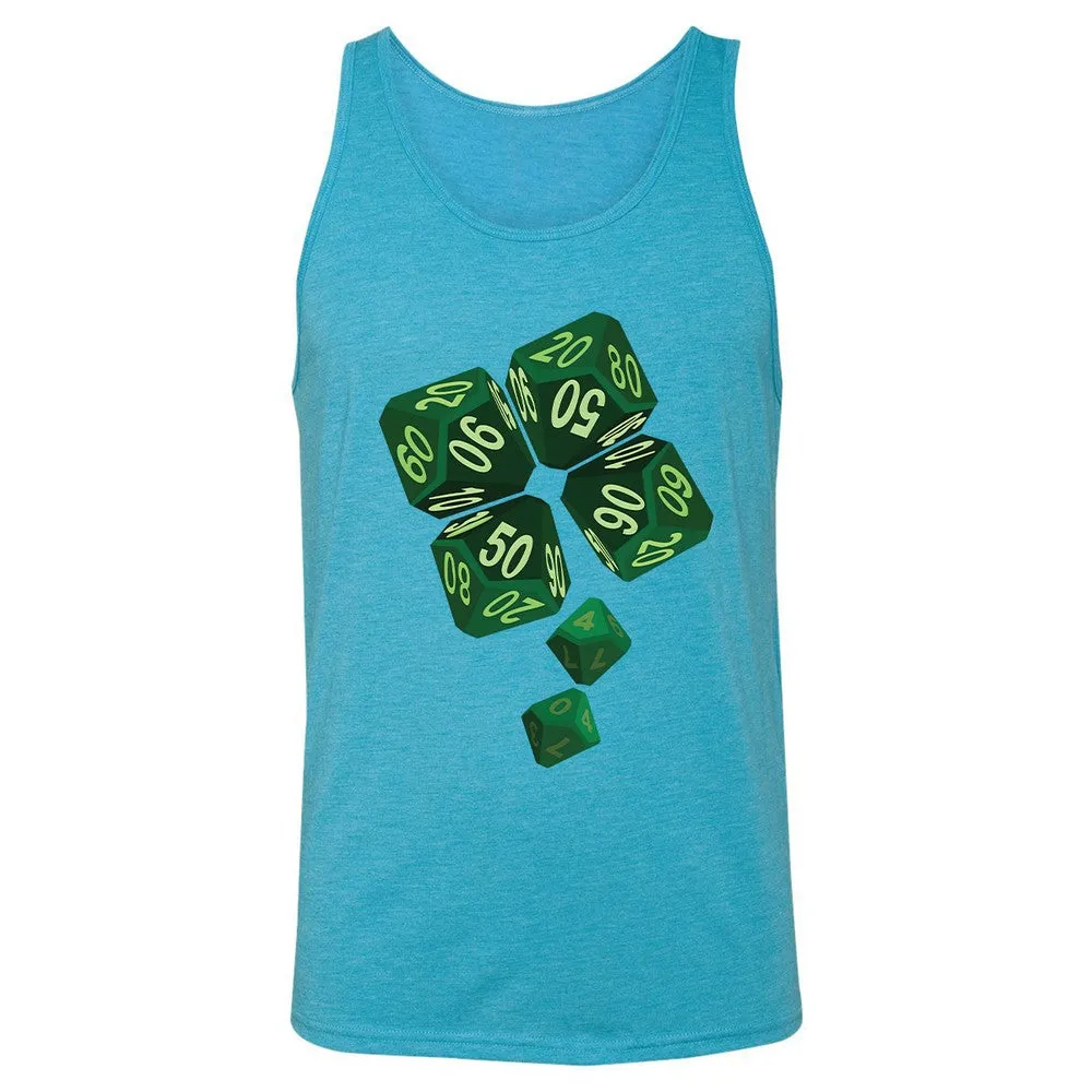 Dice Clover Unisex Jersey Tank - Aqua Triblend - 3