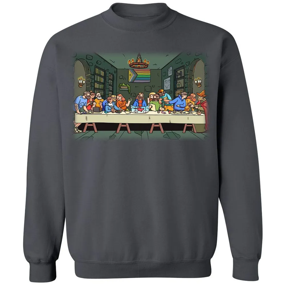 DnD Characters Pride Themed The Last Supper Shirt Classic Unisex Sweatshirt - Charcoal - 7
