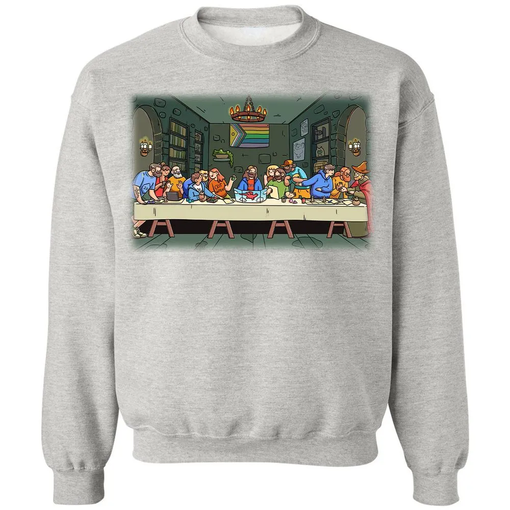 DnD Characters Pride Themed The Last Supper Shirt Classic Unisex Sweatshirt - Ash - 8