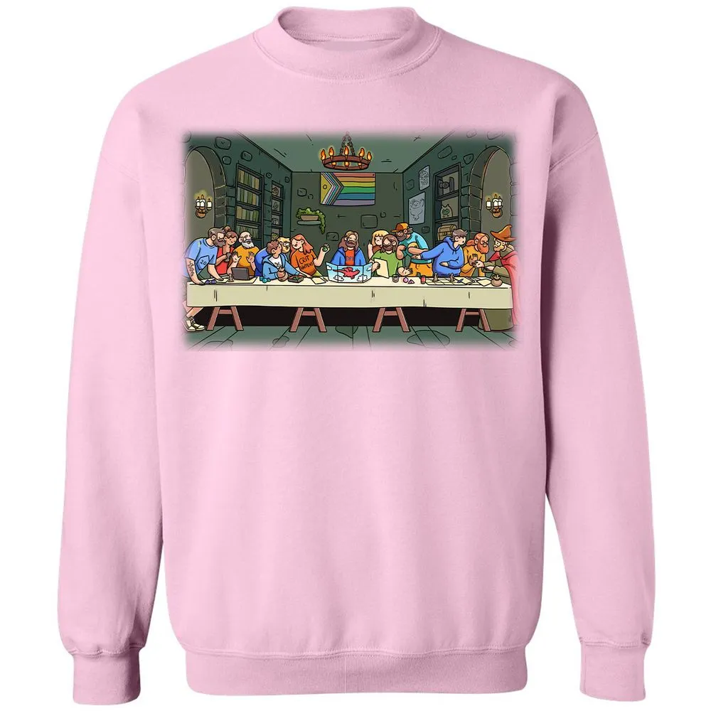 DnD Characters Pride Themed The Last Supper Shirt Classic Unisex Sweatshirt - Light Pink - 3