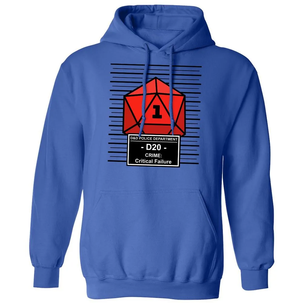 D20 Arrested For Critical Failure Classic Unisex Hoodie - Royal - 9