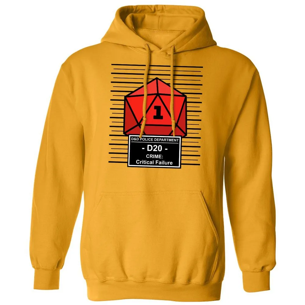 D20 Arrested For Critical Failure Classic Unisex Hoodie - Gold - 12