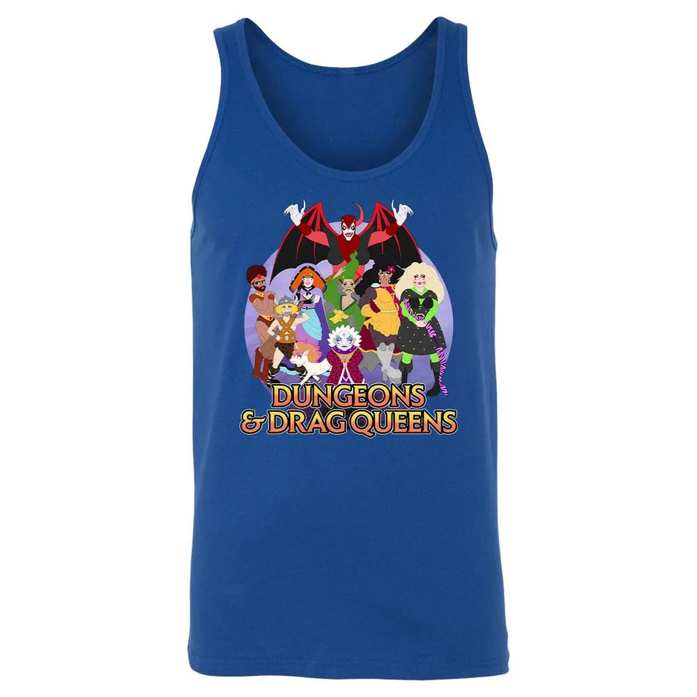Dungeons n Drag Queens Cartoon Unisex Jersey Tank - True Royal - 13