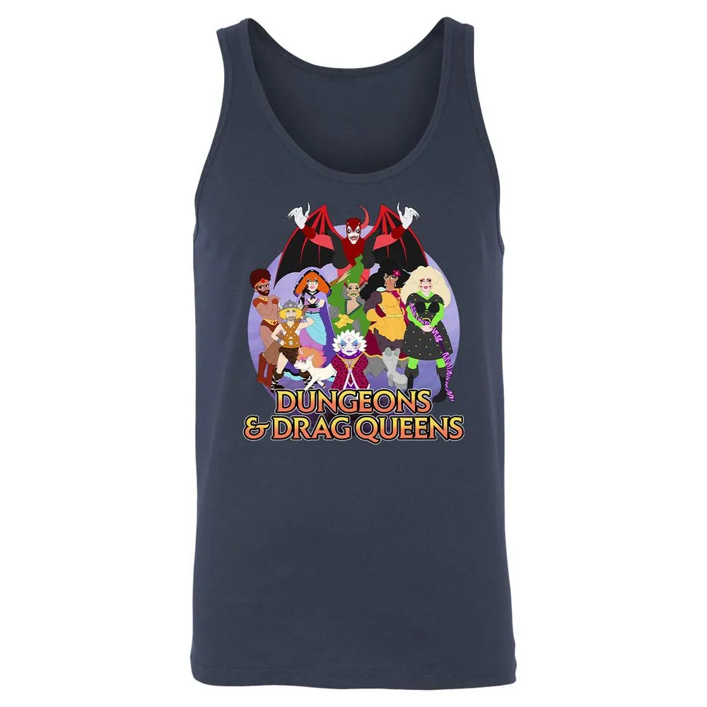 Dungeons n Drag Queens Cartoon Unisex Jersey Tank - Navy - 2