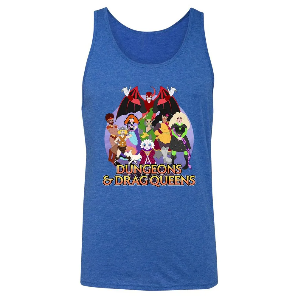 Dungeons n Drag Queens Cartoon Unisex Jersey Tank - True Royal Triblend - 12