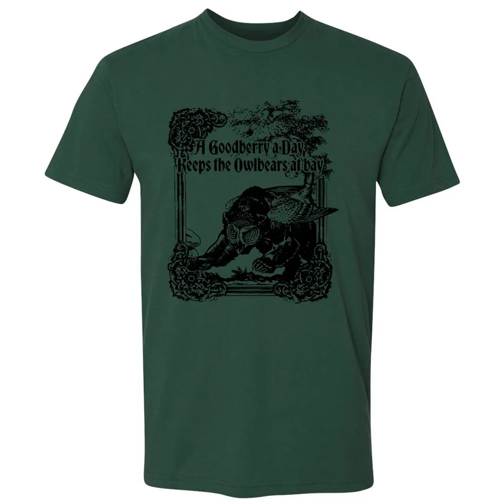 A Goodberry A Day Keeps The Owlbears At Bay Premium Unisex T-Shirt - Forest Green - 13
