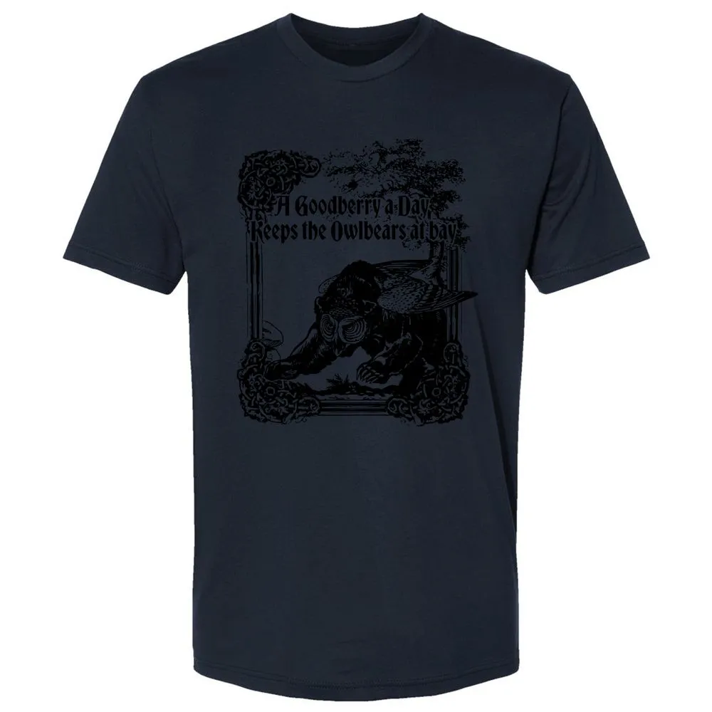 A Goodberry A Day Keeps The Owlbears At Bay Premium Unisex T-Shirt - Midnight Navy - 14