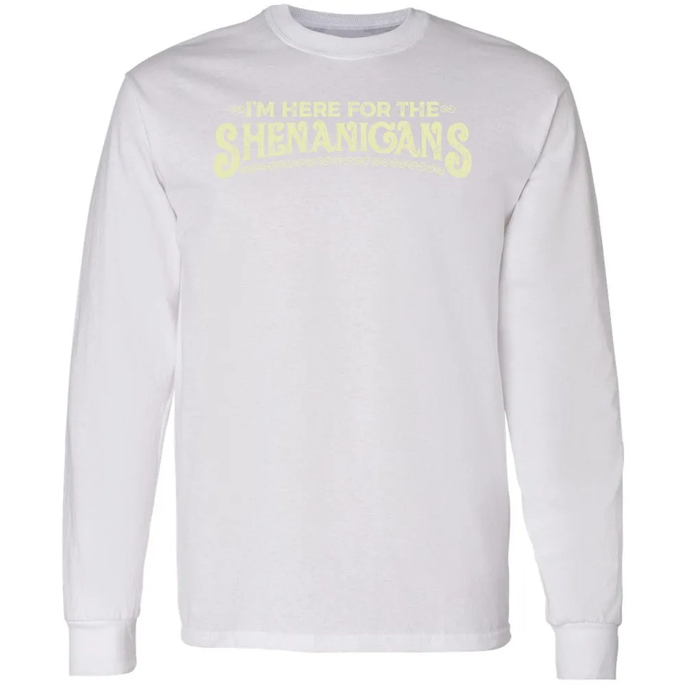 Here For The Shenanigans Long Sleeve T-Shirt - White - 5