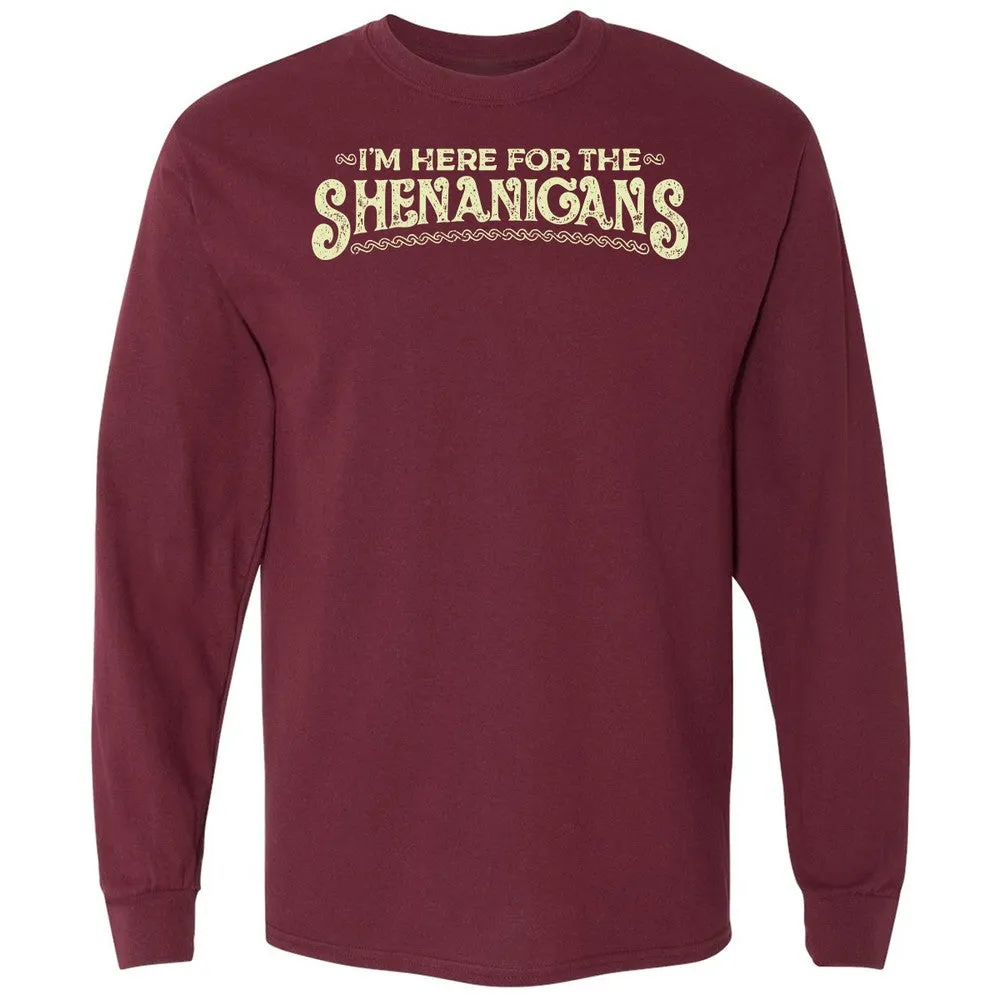 Here For The Shenanigans Long Sleeve T-Shirt - Maroon - 11