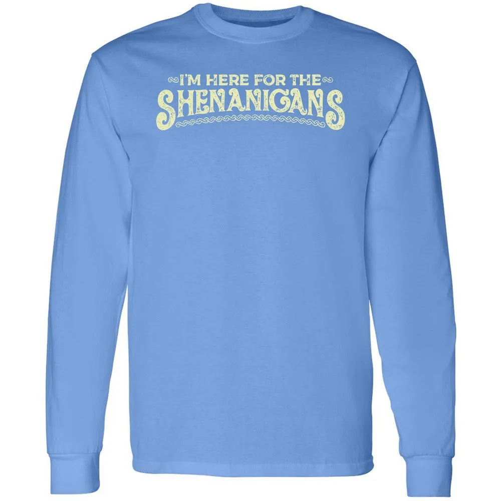 Here For The Shenanigans Long Sleeve T-Shirt - Carolina Blue - 12
