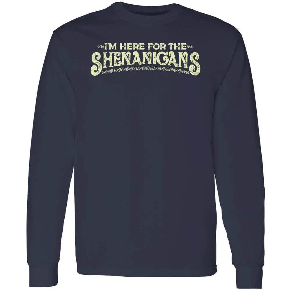 Here For The Shenanigans Long Sleeve T-Shirt - Navy - 2
