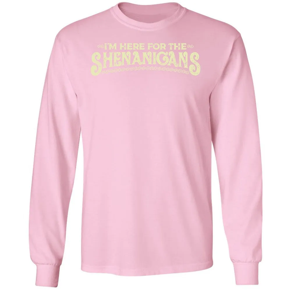 Here For The Shenanigans Long Sleeve T-Shirt - Light Pink - 3