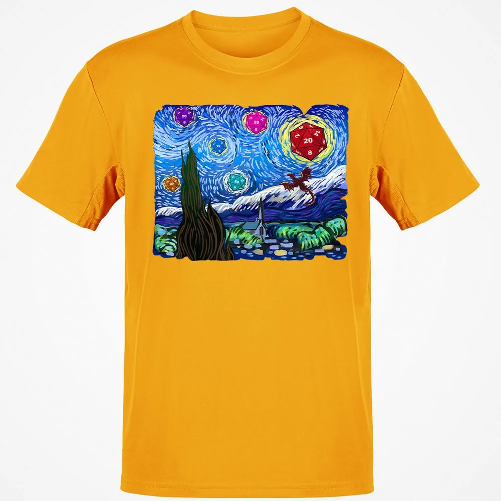 Dragon Starry Night Classic Unisex T-Shirt - Gold - 4