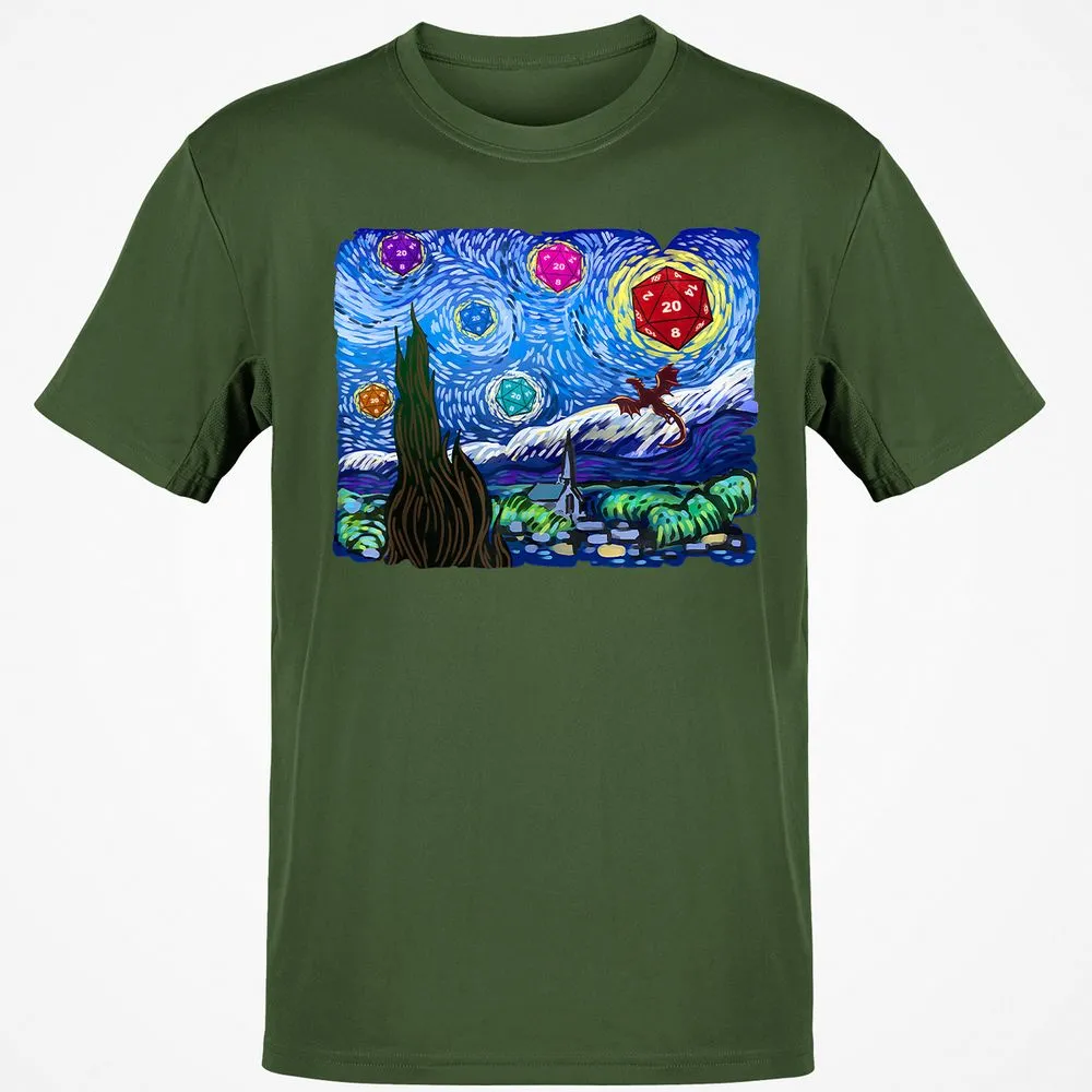 Dragon Starry Night Classic Unisex T-Shirt - Military Green - 6