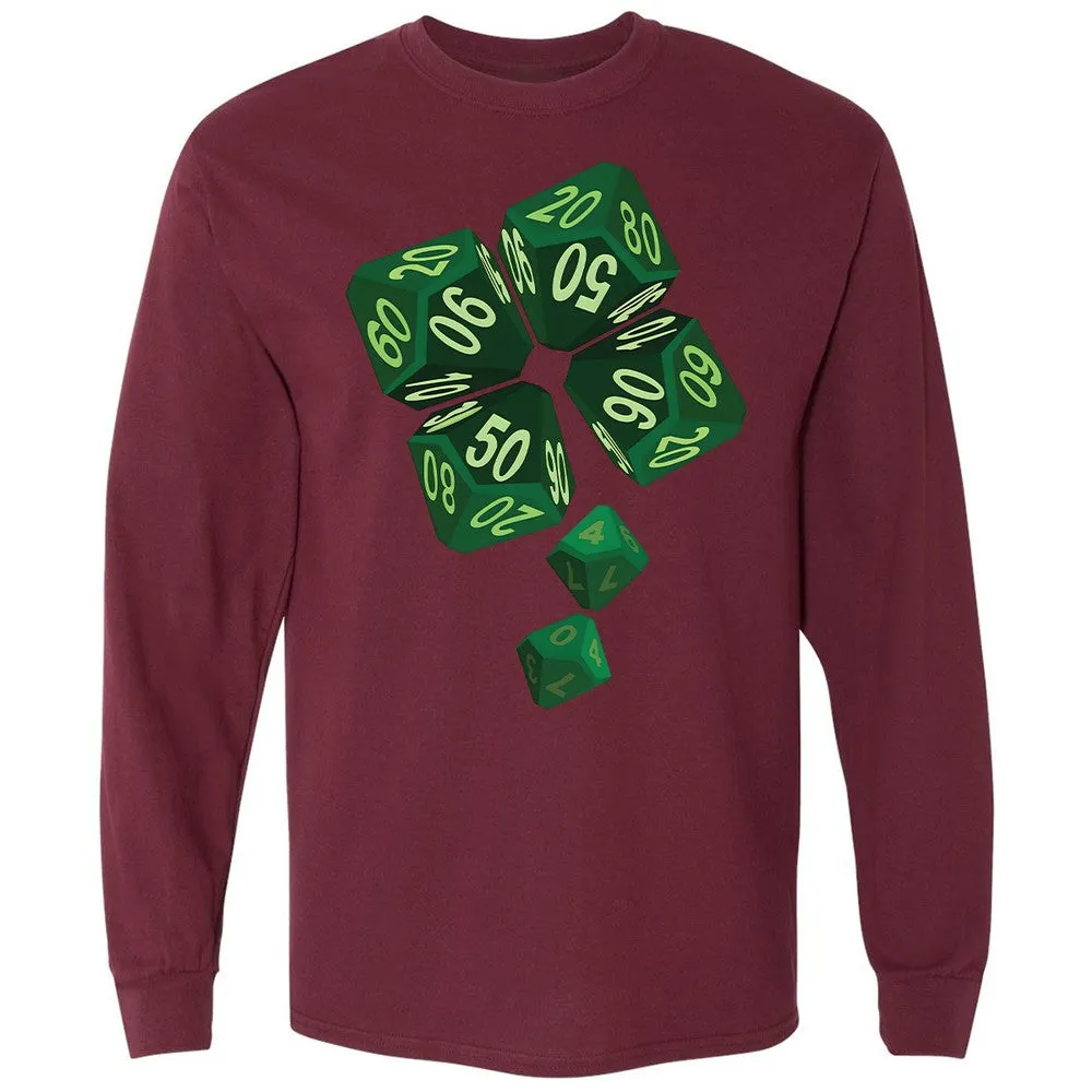 Dice Clover Long Sleeve T-Shirt - Maroon - 11