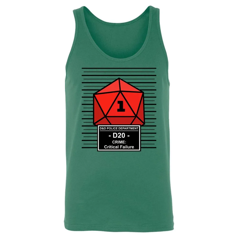 D20 Arrested For Critical Failure Unisex Jersey Tank - Kelly - 9