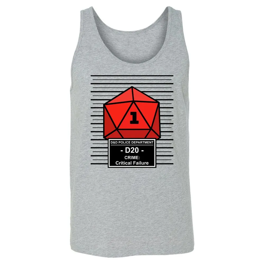 D20 Arrested For Critical Failure Unisex Jersey Tank - Athletic Heather - 4