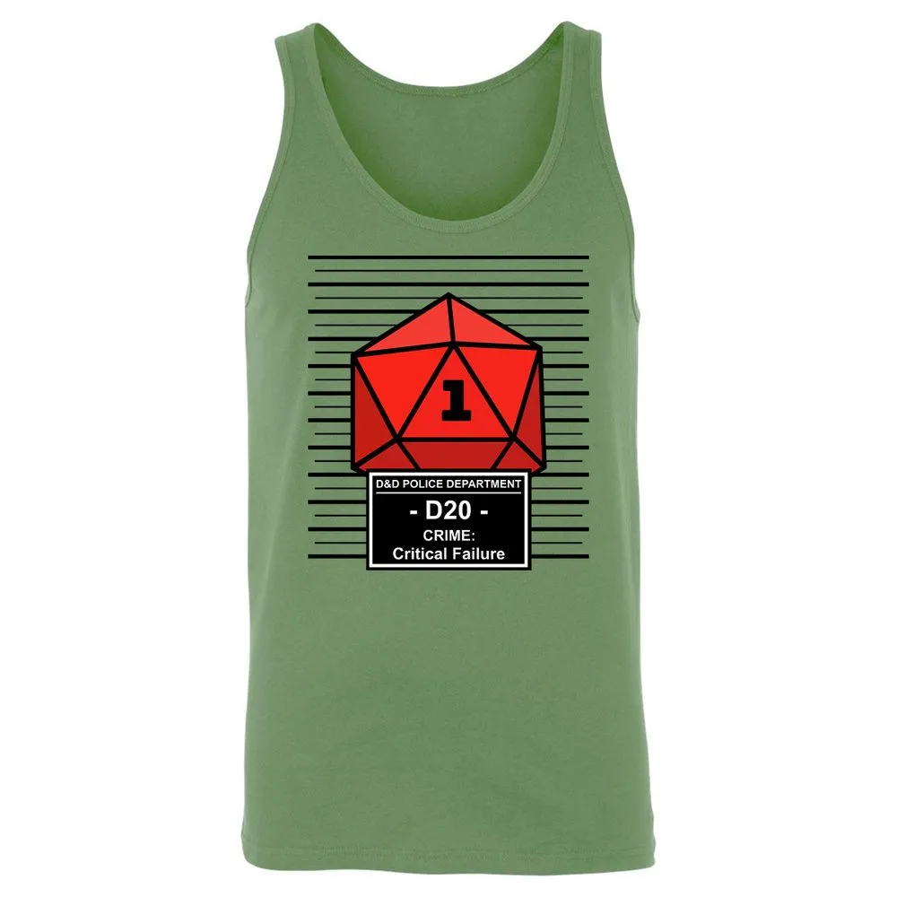 D20 Arrested For Critical Failure Unisex Jersey Tank - Leaf - 10