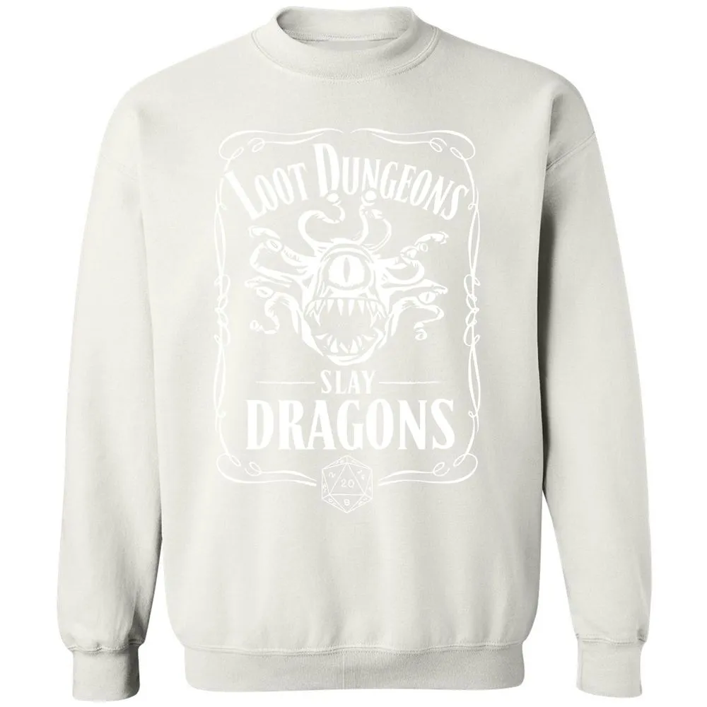 Loot Dungeon Slay Dragons Classic Unisex Sweatshirt - White - 12