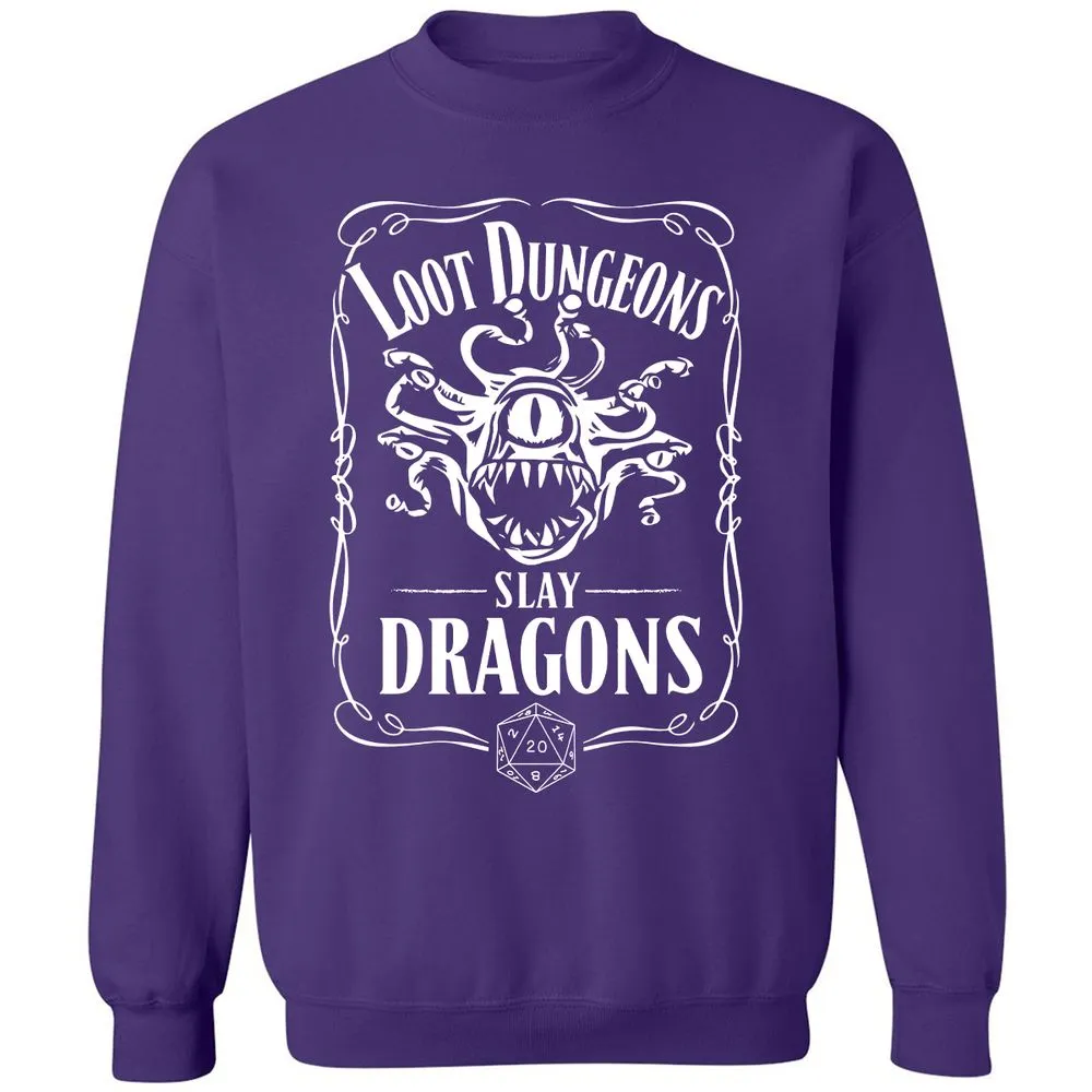 Loot Dungeon Slay Dragons Classic Unisex Sweatshirt - Purple - 6