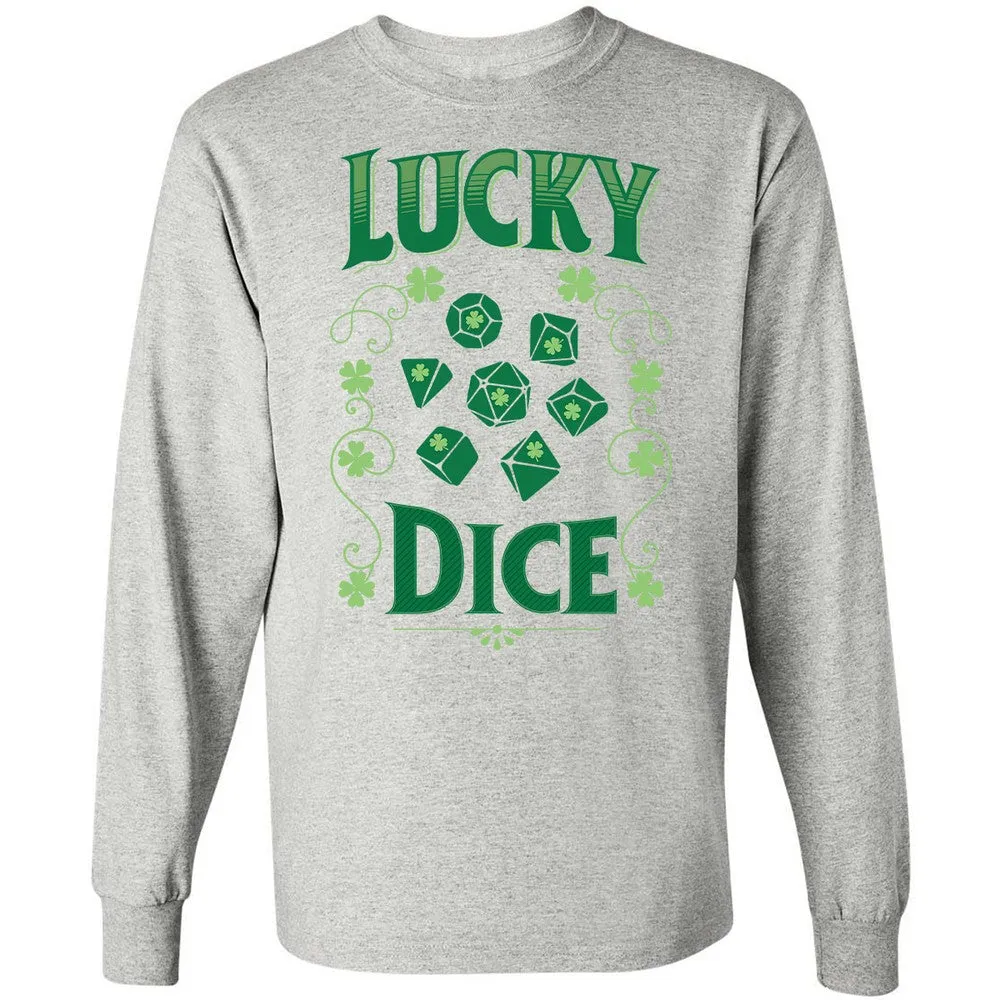 Lucky Dice Long Sleeve T-Shirt - Ash - 5