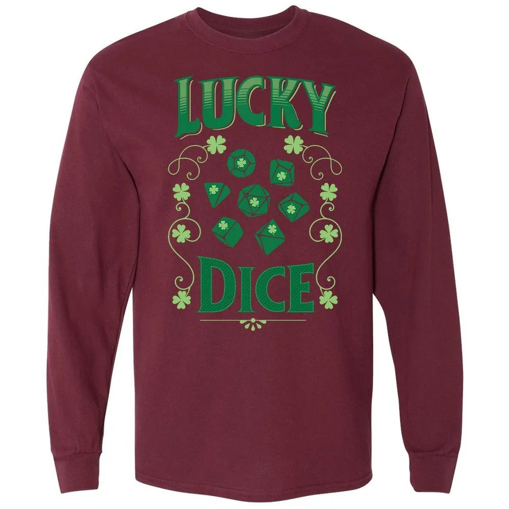 Lucky Dice Long Sleeve T-Shirt - Maroon - 11