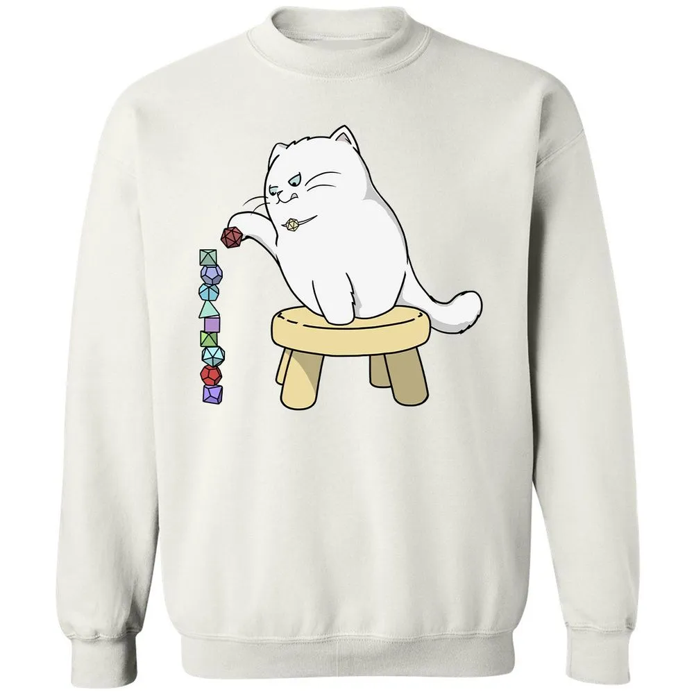 Cat Stacking Dice Classic Unisex Sweatshirt - White - 12