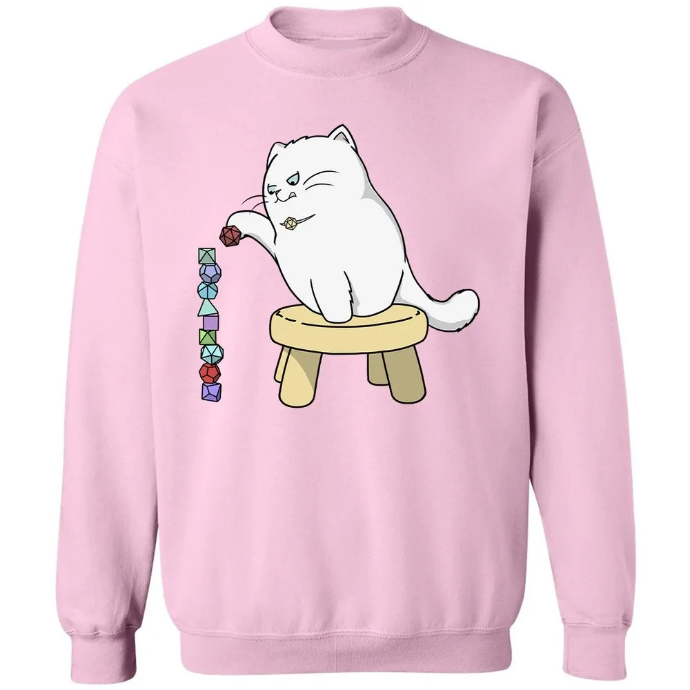 Cat Stacking Dice Classic Unisex Sweatshirt - Light Pink - 3