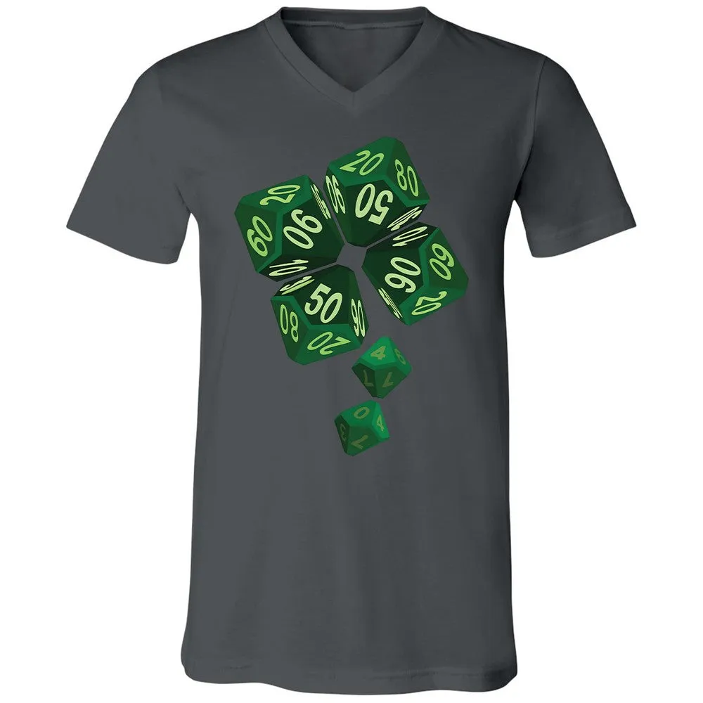 Dice Clover Unisex V-Neck T-Shirt - Asphalt - 12
