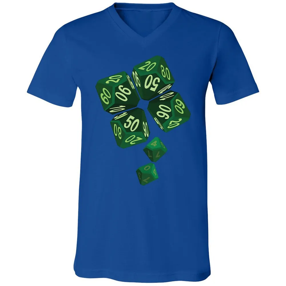 Dice Clover Unisex V-Neck T-Shirt - True Royal - 4