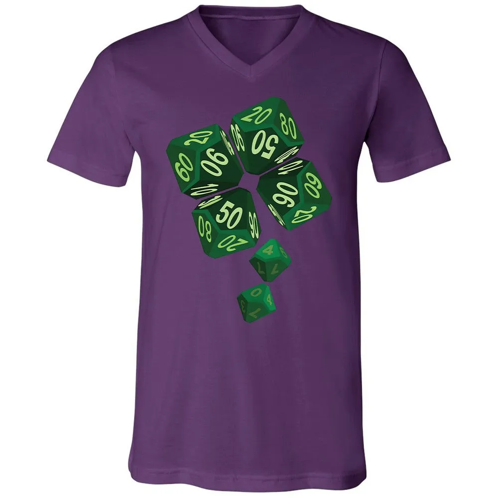 Dice Clover Unisex V-Neck T-Shirt - Team Purple - 2