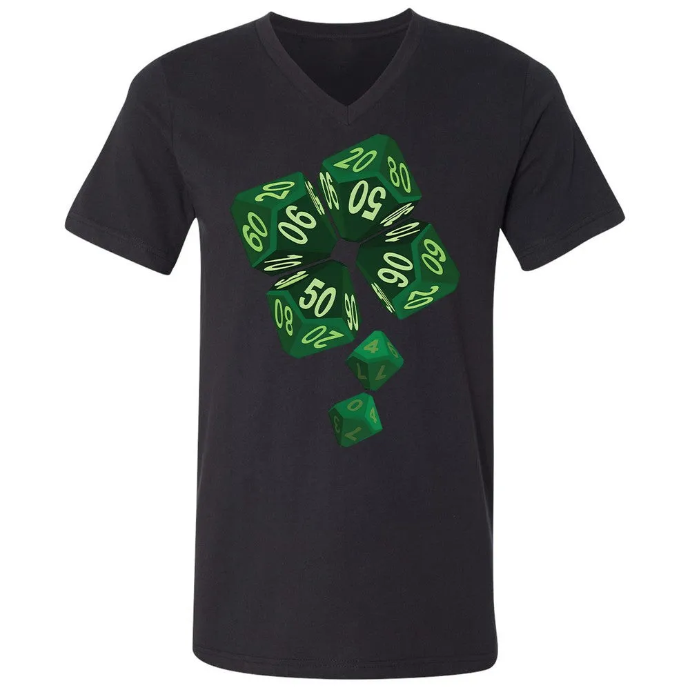 Dice Clover Unisex V-Neck T-Shirt - Black - 16