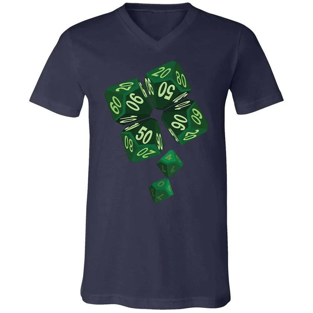Dice Clover Unisex V-Neck T-Shirt - Navy - 9