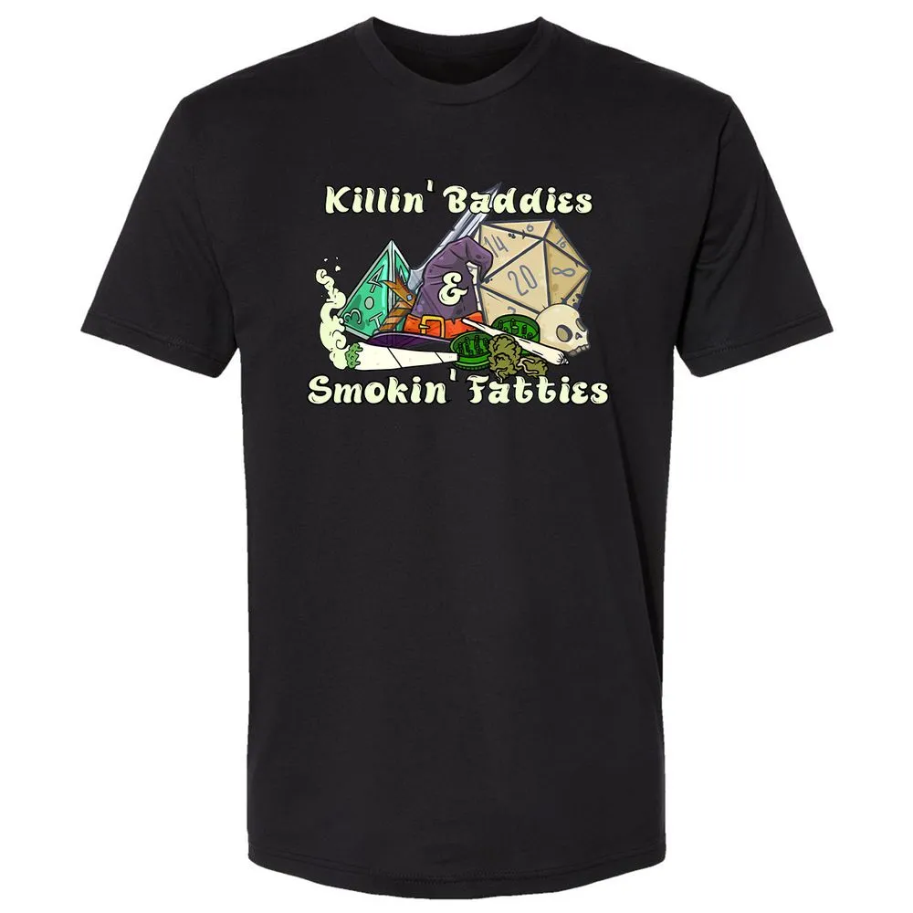 Killin' Baddies Smokin' Fatties Premium Unisex T-Shirt - Black - 16