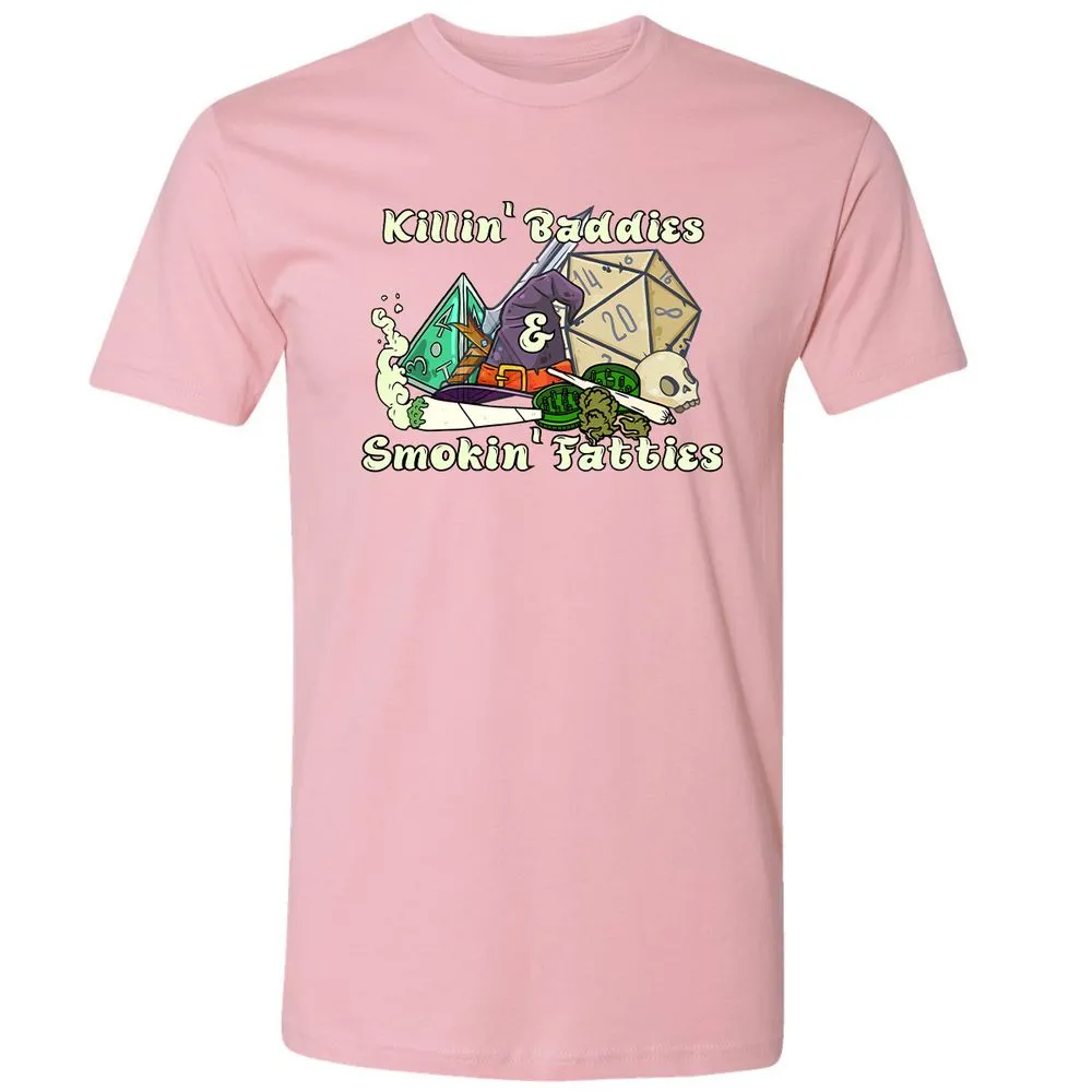 Killin' Baddies Smokin' Fatties Premium Unisex T-Shirt - Light Pink - 3