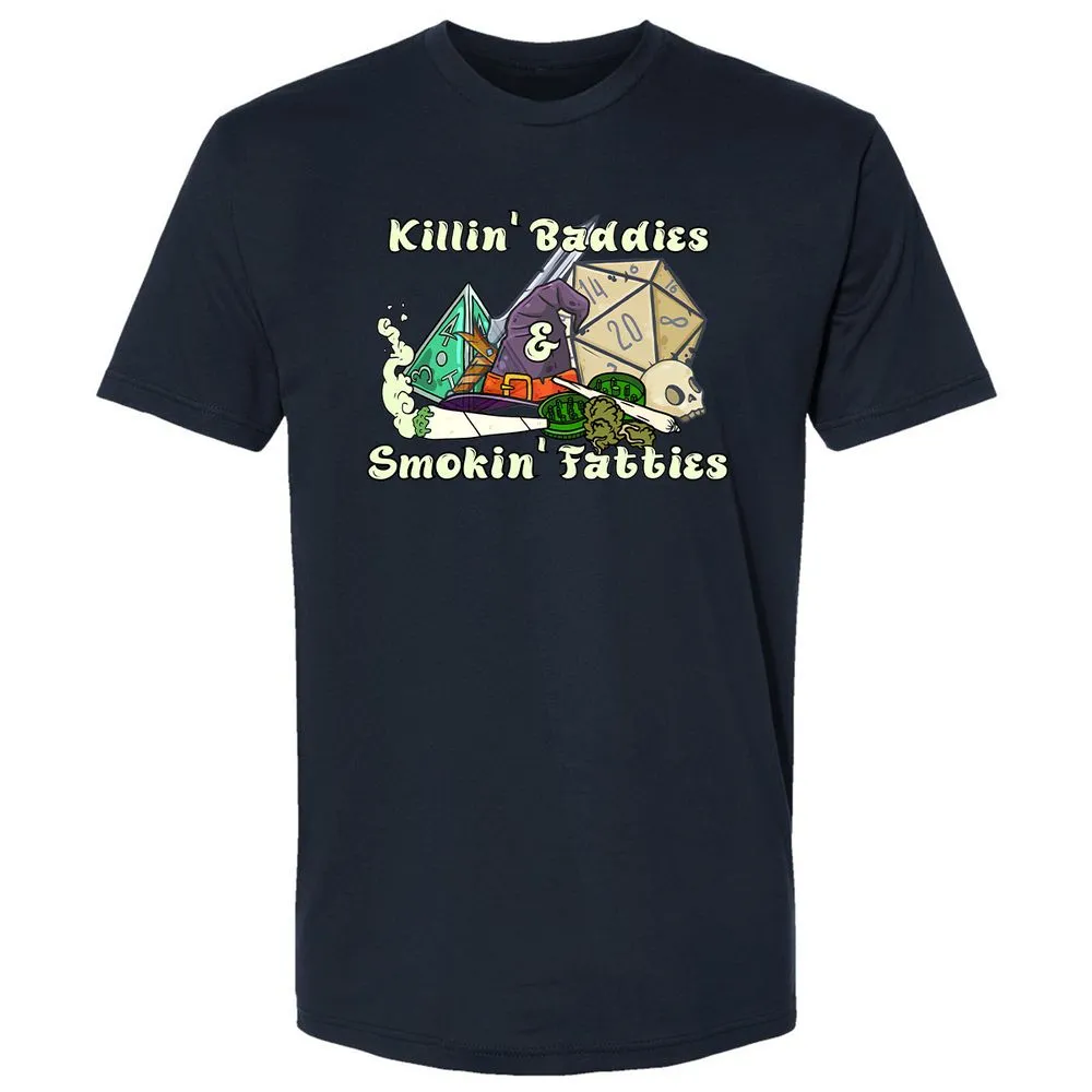 Killin' Baddies Smokin' Fatties Premium Unisex T-Shirt - Midnight Navy - 14