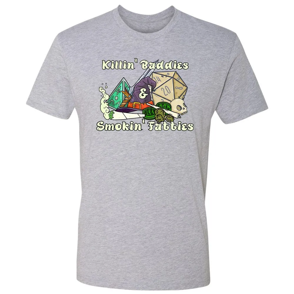 Killin' Baddies Smokin' Fatties Premium Unisex T-Shirt - Heather Grey - 9