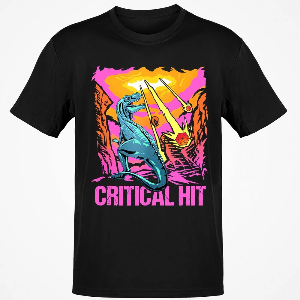 Dinosaur Critical Hit Classic Unisex T-Shirt - Black - 1