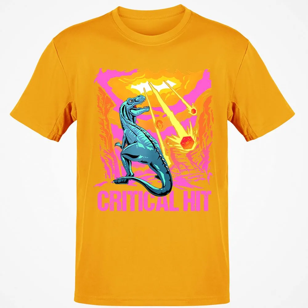 Dinosaur Critical Hit Classic Unisex T-Shirt - Gold - 4