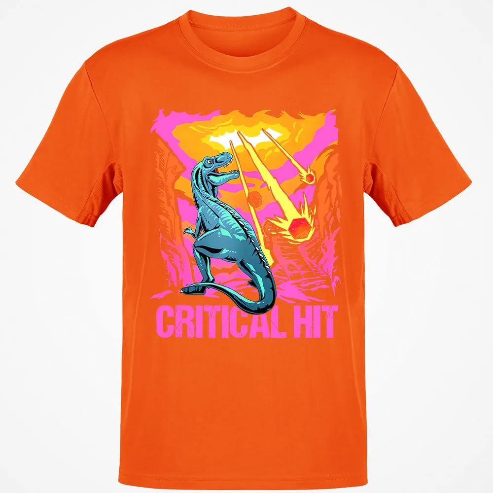 Dinosaur Critical Hit Classic Unisex T-Shirt - Orange - 8