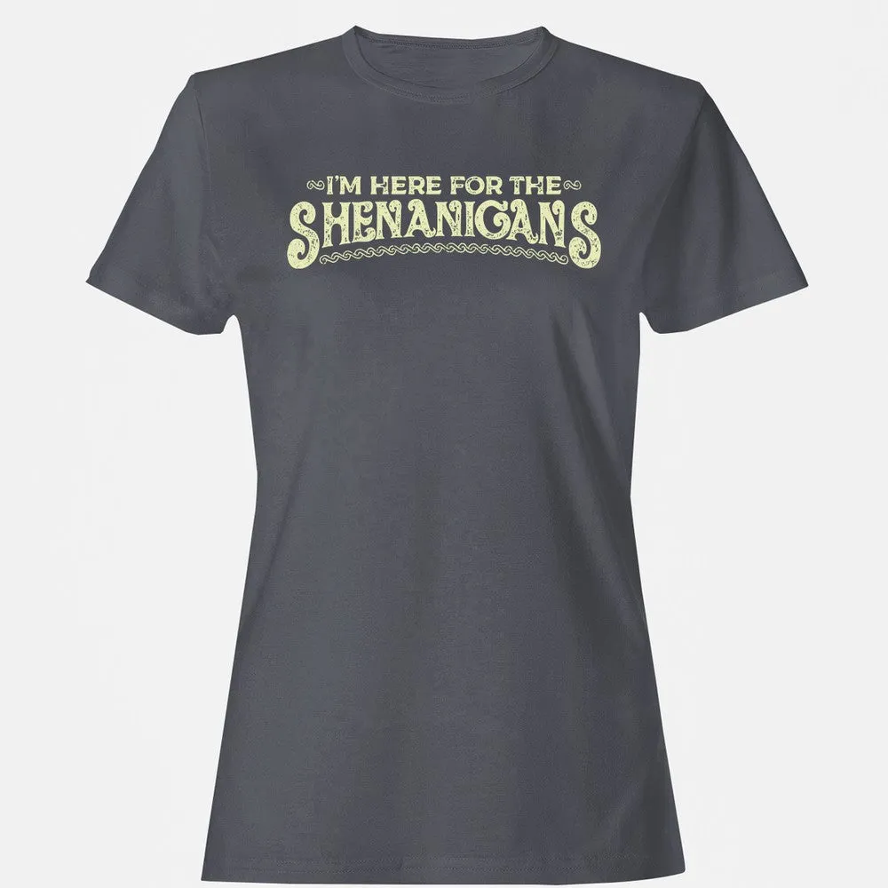 Here For The Shenanigans Women's T-Shirt - Dark Heather - 5