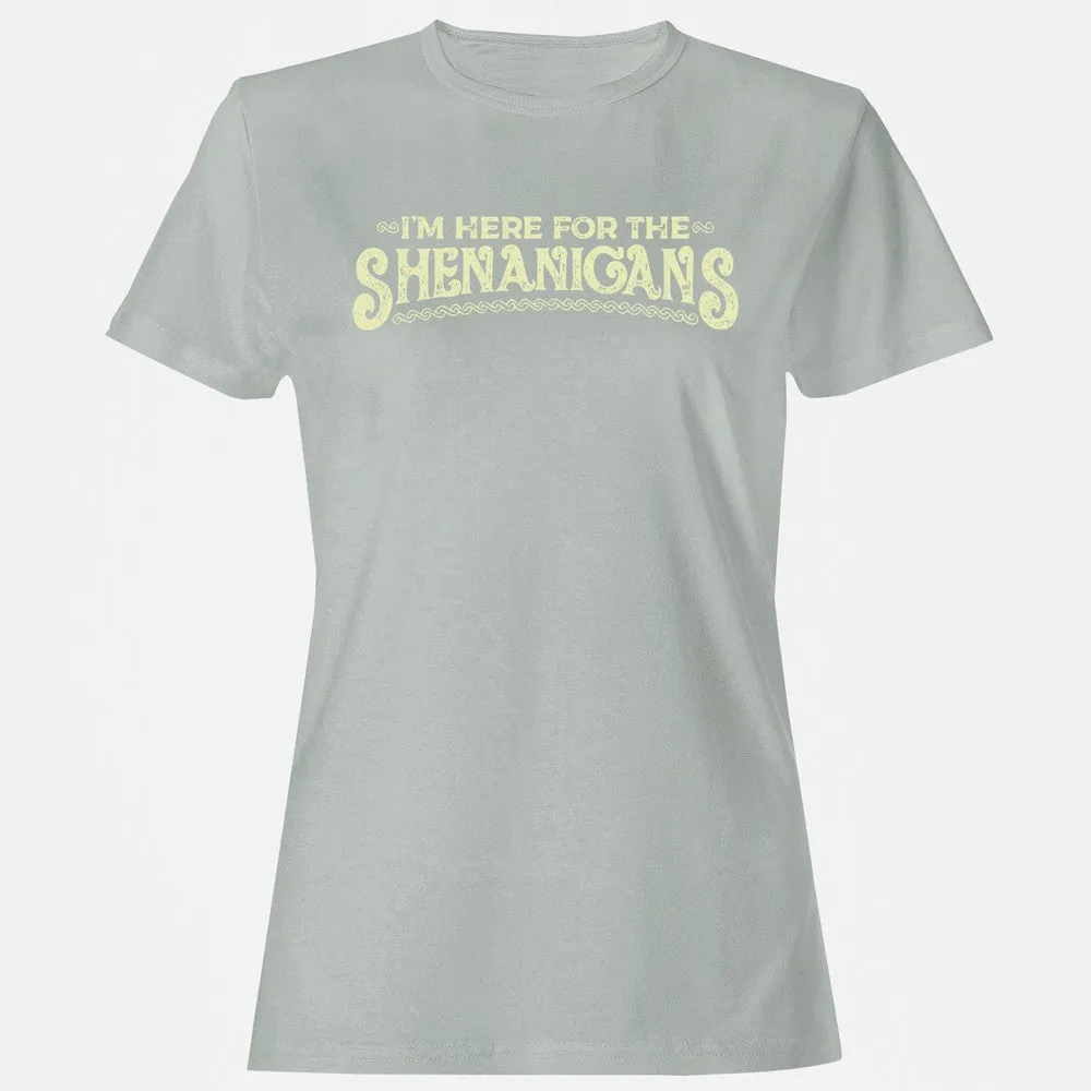 Here For The Shenanigans Women's T-Shirt - Ash - 2