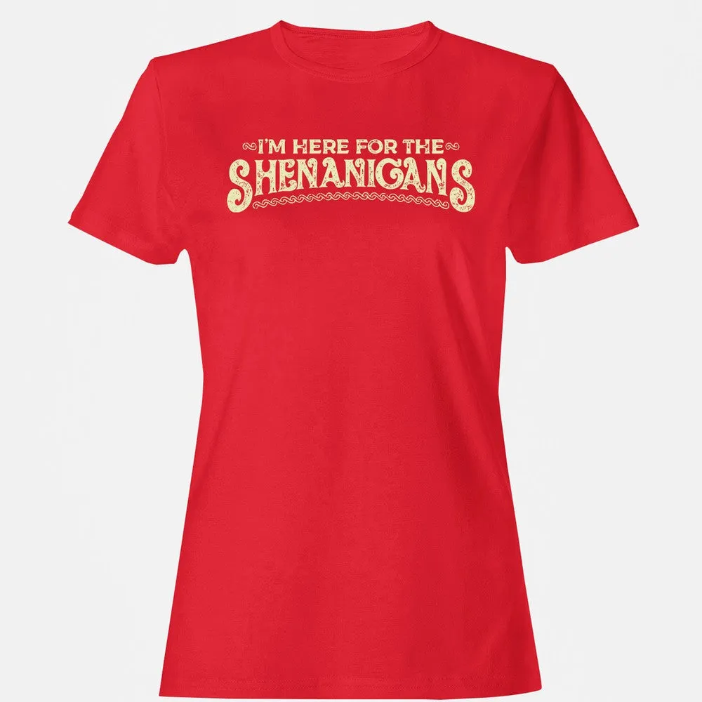 Here For The Shenanigans Women's T-Shirt - Red - 13